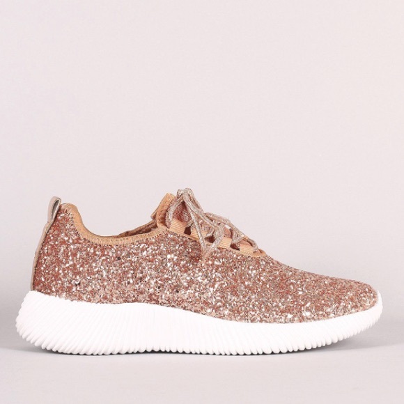 rose gold glitter sneakers